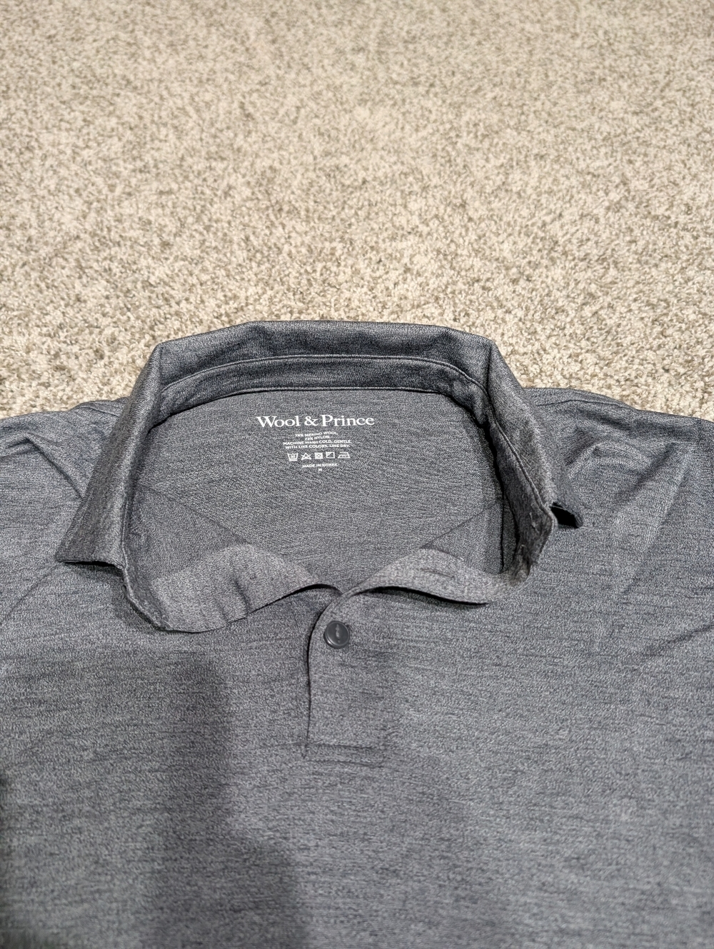 Men's Wool & Prince Long Sleeve Polo Size Medium